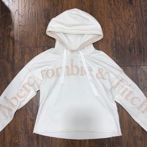 Abercrombie & Fitch Neutral Cropped Hoodie